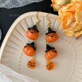 Pumpkin Halloween Earrings Dangle, Pumpkin Earrings, Unique Halloween Earrings Dangle